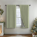 Light Sage Blackout Curtains 54 in Long 2 Panel - Thermal Insulated