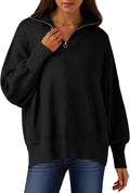 ANRABESS Oversized Quarter Zip Sweater Pullover - Chic Cozy Fit