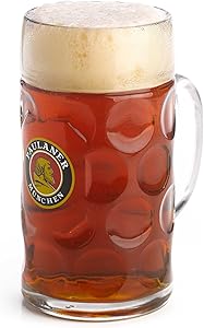 Paulaner Dimpled Isar Beer Mug - Perfect for Oktoberfest Enjoyment