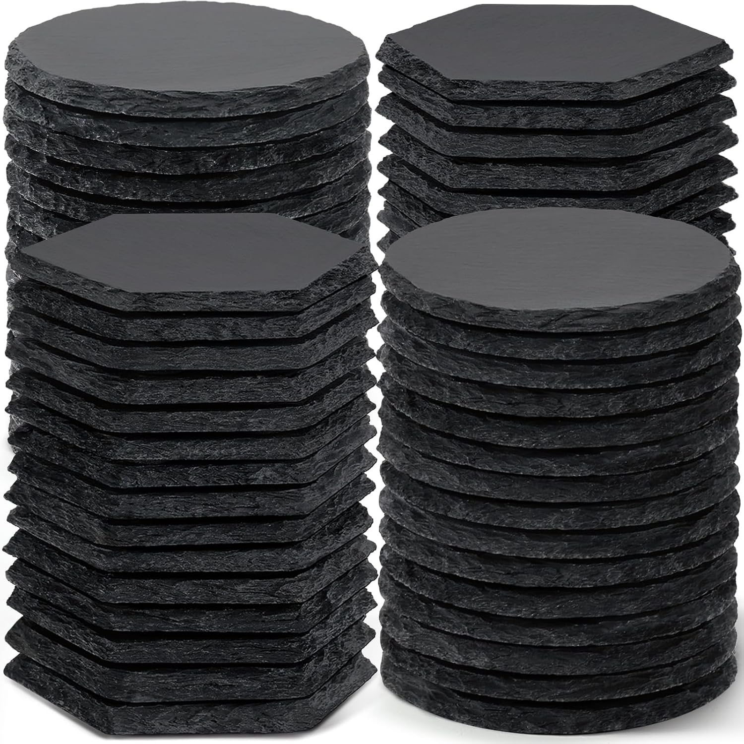 60 PCS Slate Coasters Bulk for Laser Engraving and Crafts