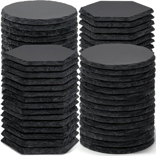 60 PCS Slate Coasters Bulk for Laser Engraving and Crafts