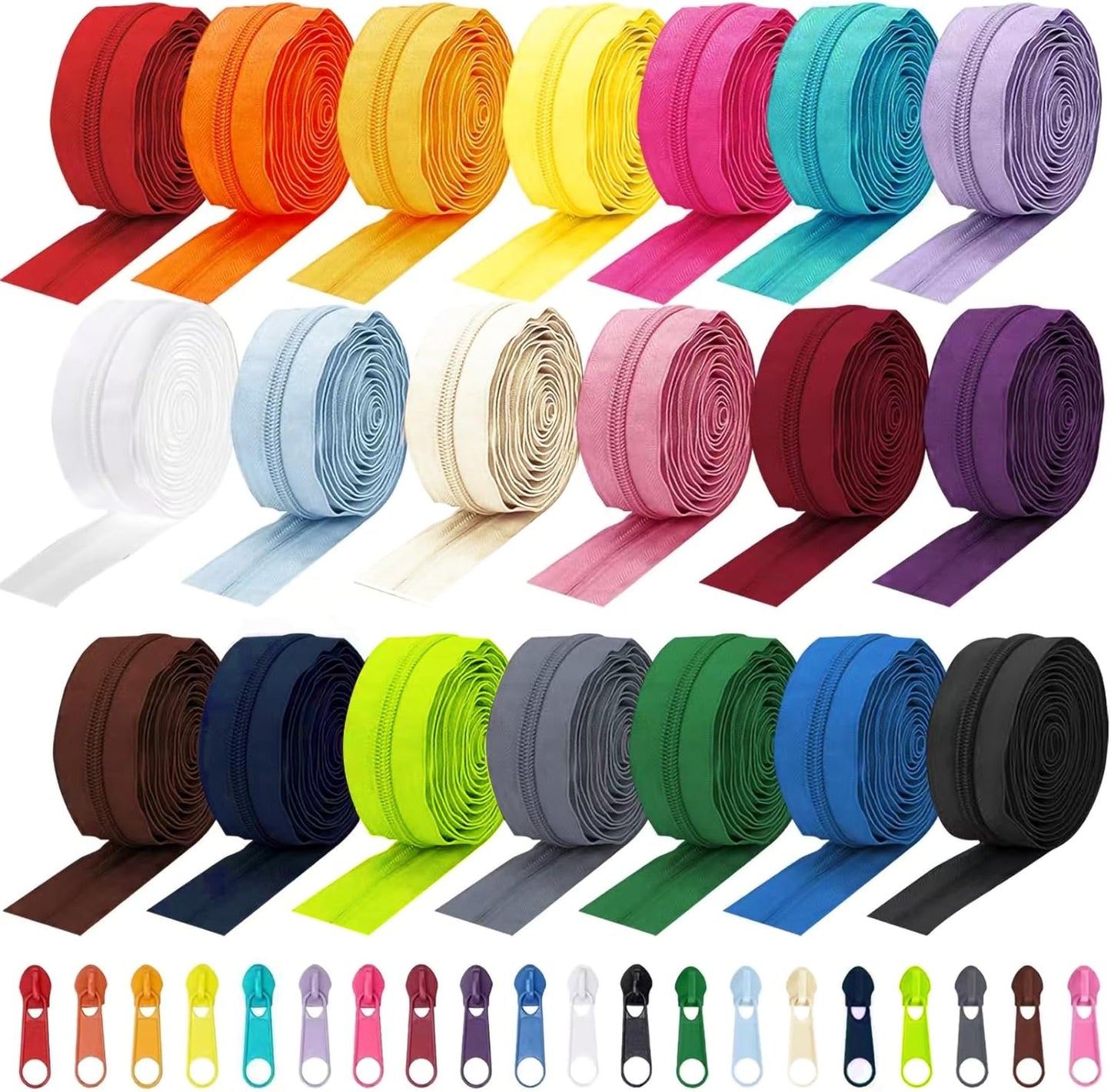 Amtvuzy 80 Yards Zipper Bulk for Sewing and DIY Crafts