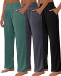 Wide Leg Yoga Pants Women High Waist - Comfortable 3 Pack