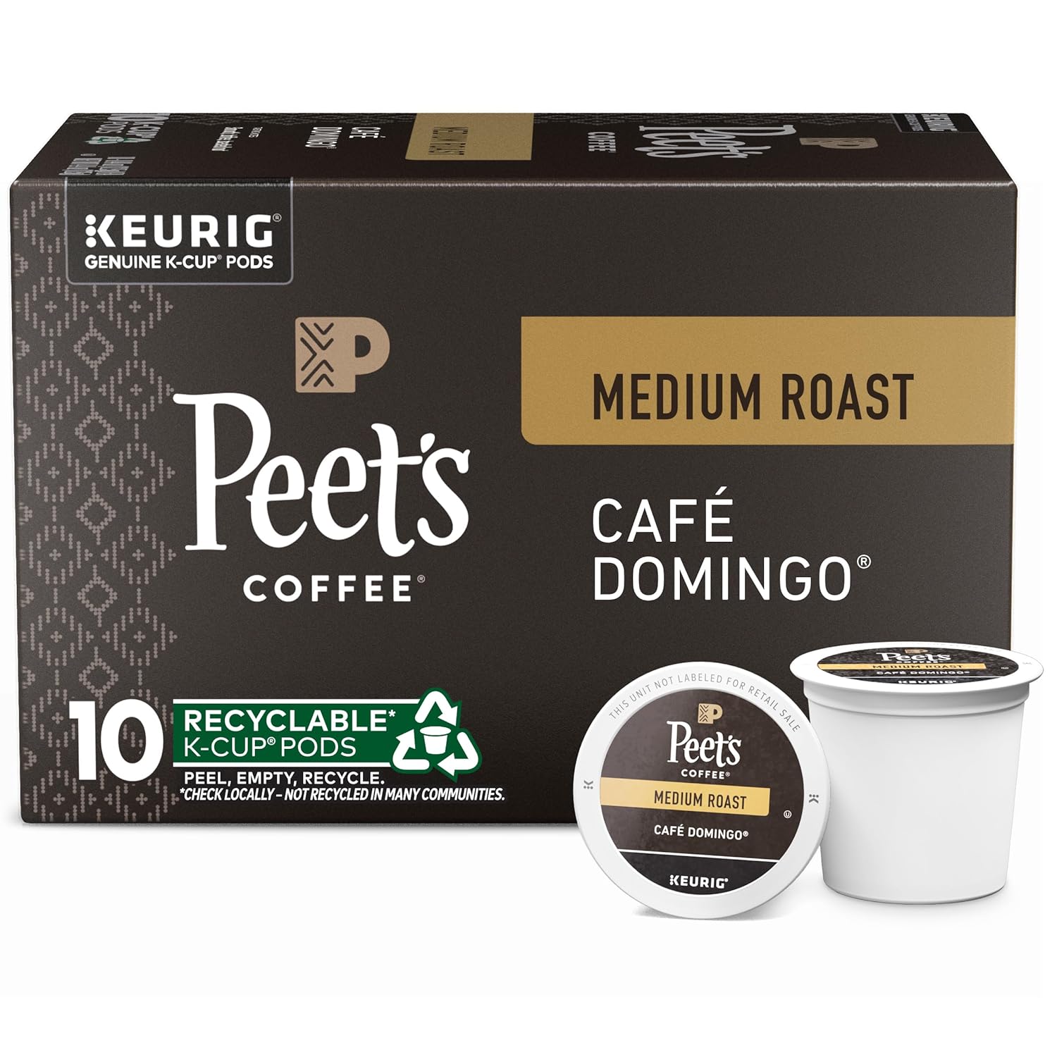 Peet's Cafe Domingo Medium Roast K-Cup Pods - Bold Flavor!