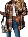 StunShow Women Plaid Flannel Shacket Button Down - Cozy Fall Layer