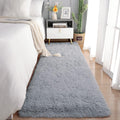 Chicrug Soft Runner Rug 2x7 ft - Plush Grey Shag for Bedroom