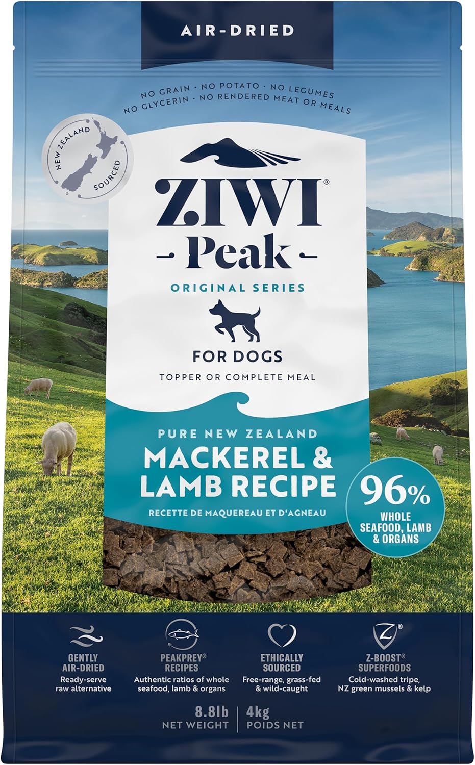 ZIWI Peak Air-Dried Dog Food Mackerel & Lamb for All Dogs