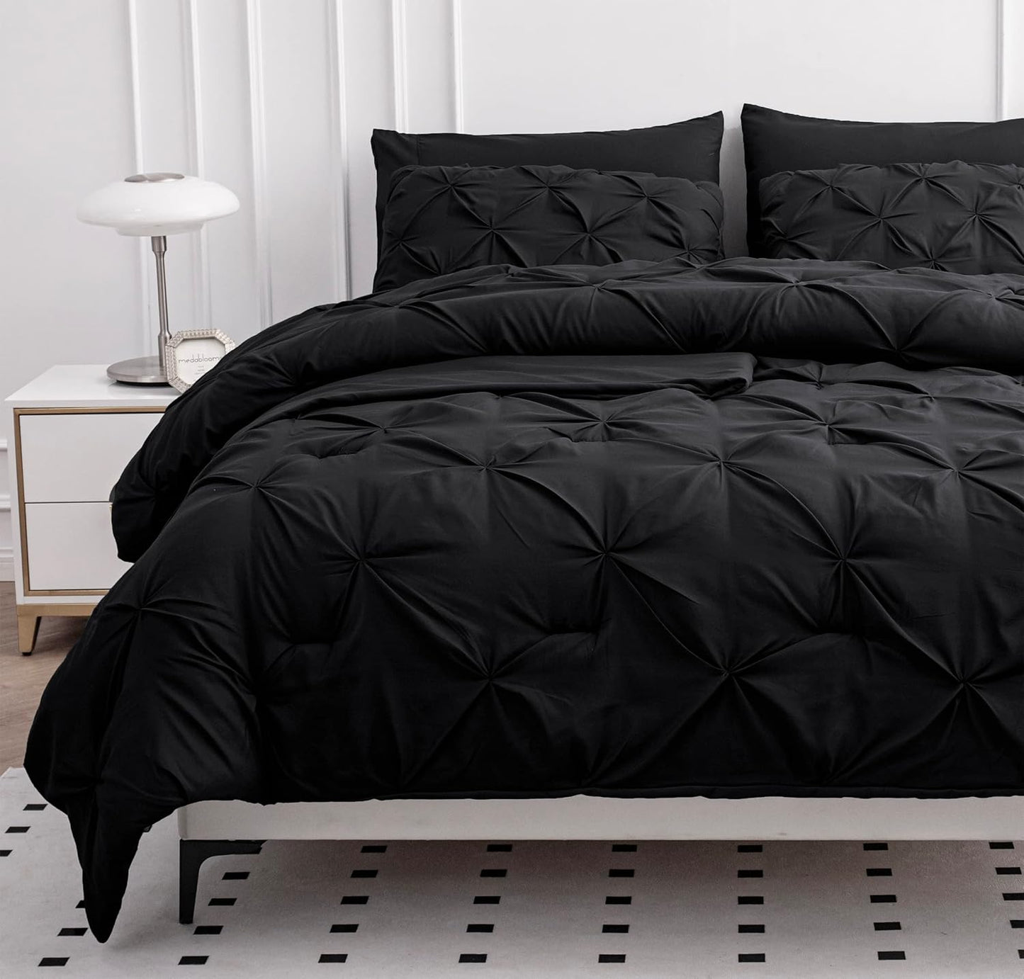 California King Comforter Set with Sheets & Pillowcases - Black