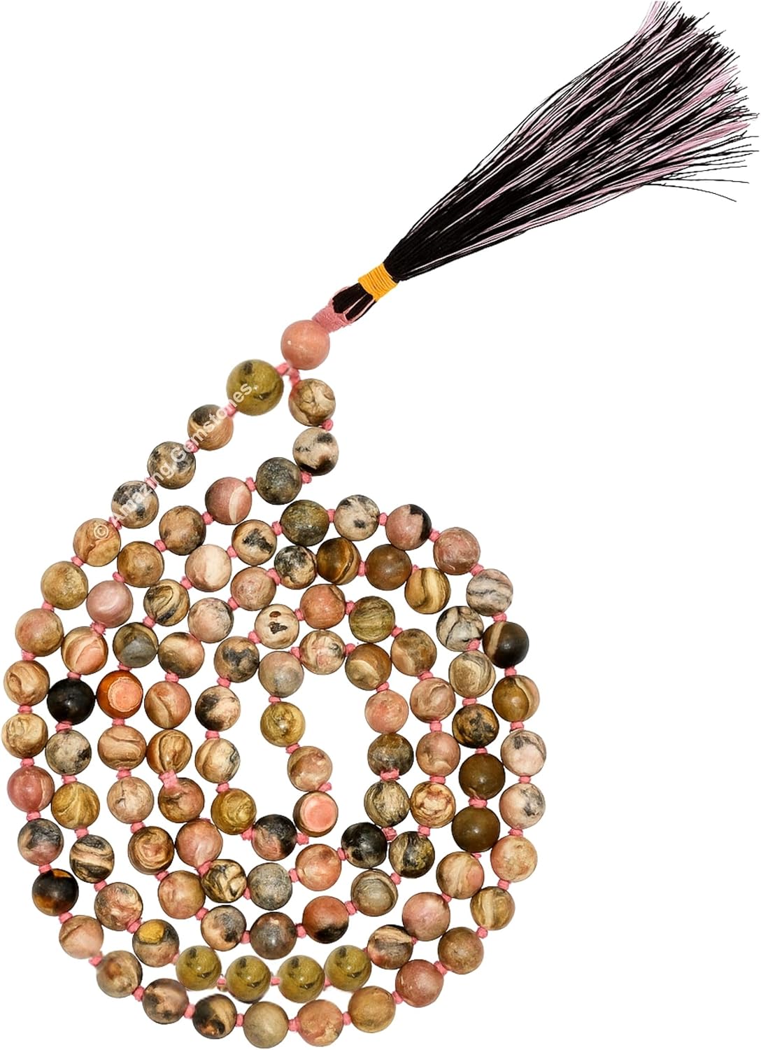 Authentic Gemstone Crystal Mala Beads for Meditation and Mindfulness