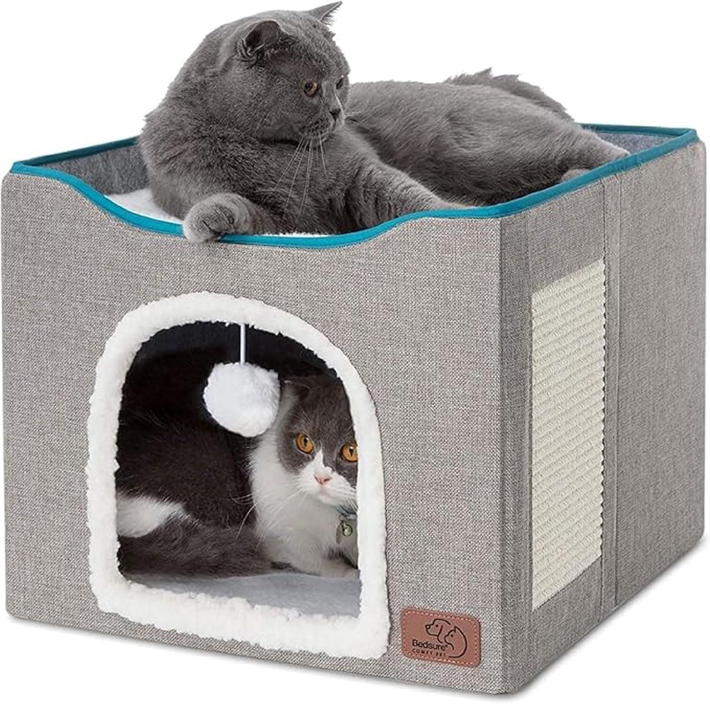 Cozy Cat Cave with Scratching Pad - Bedsure Hideaway