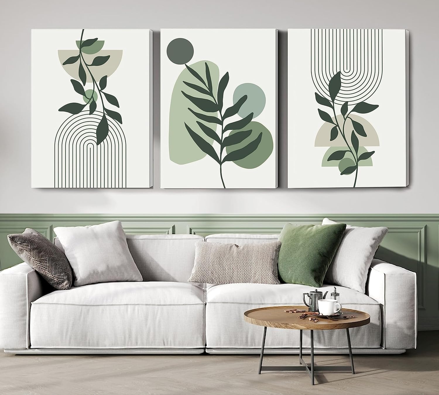 Induslyfe Large Framed Boho Canvas Wall Art Set of 3 Prints