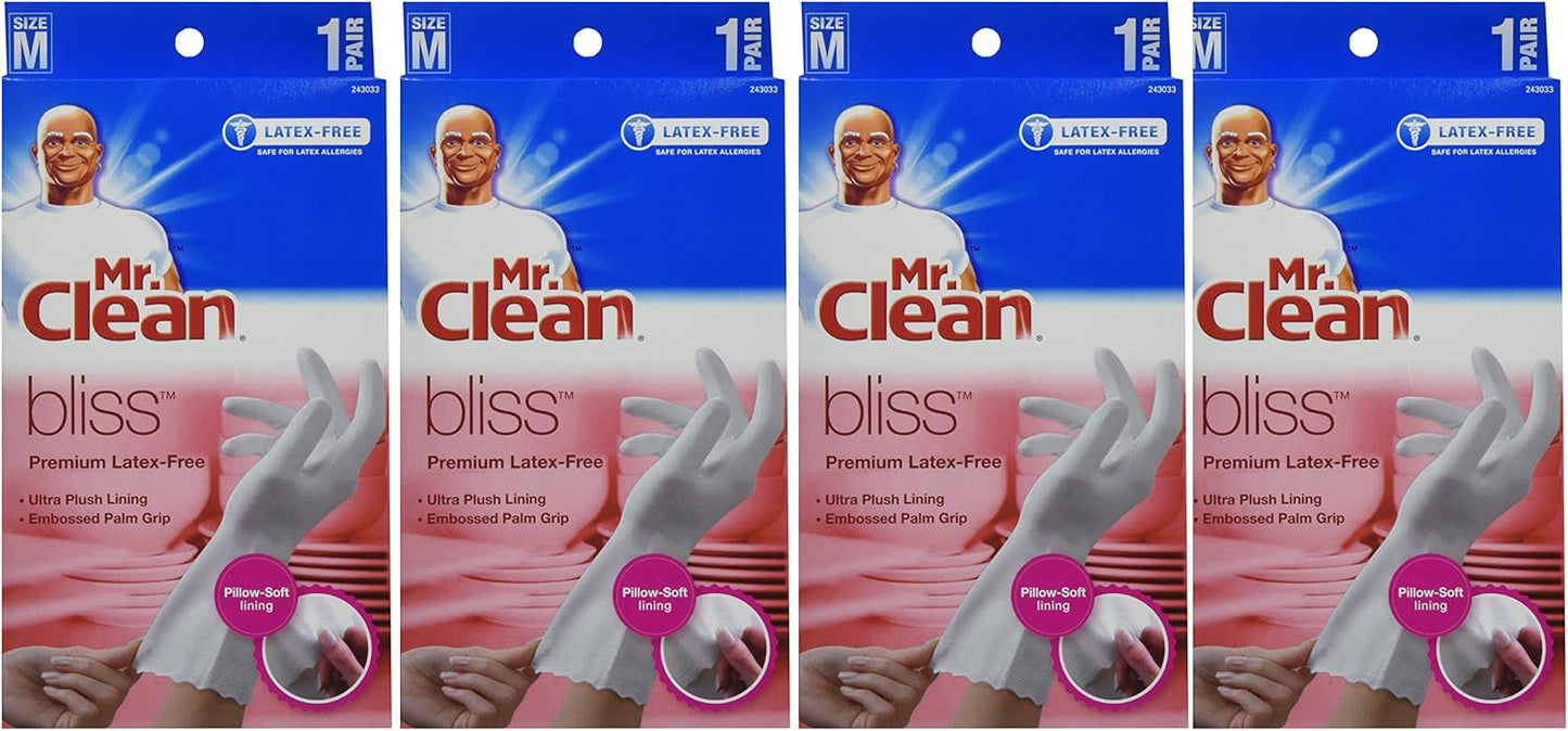 4-Pack Medium Latex-Free Gloves for Blissful Cleaning