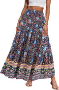 Summer Maxi Skirt Boho Floral High Waist A Line - Breezy 2025
