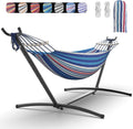 Double Hammock with Heavy-Duty Steel Stand - Portable Comfort
