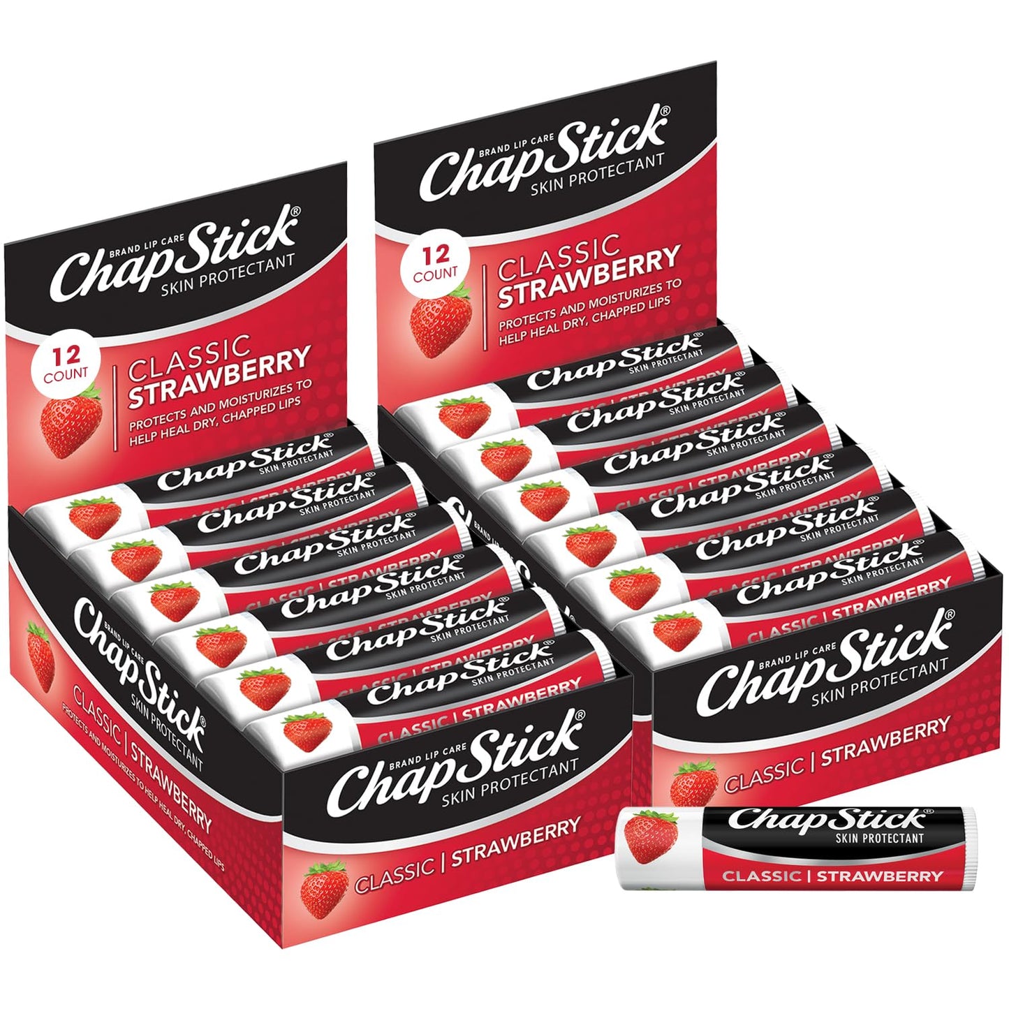 Classic Strawberry ChapStick Bulk Lip Balm for Moisturized Lips