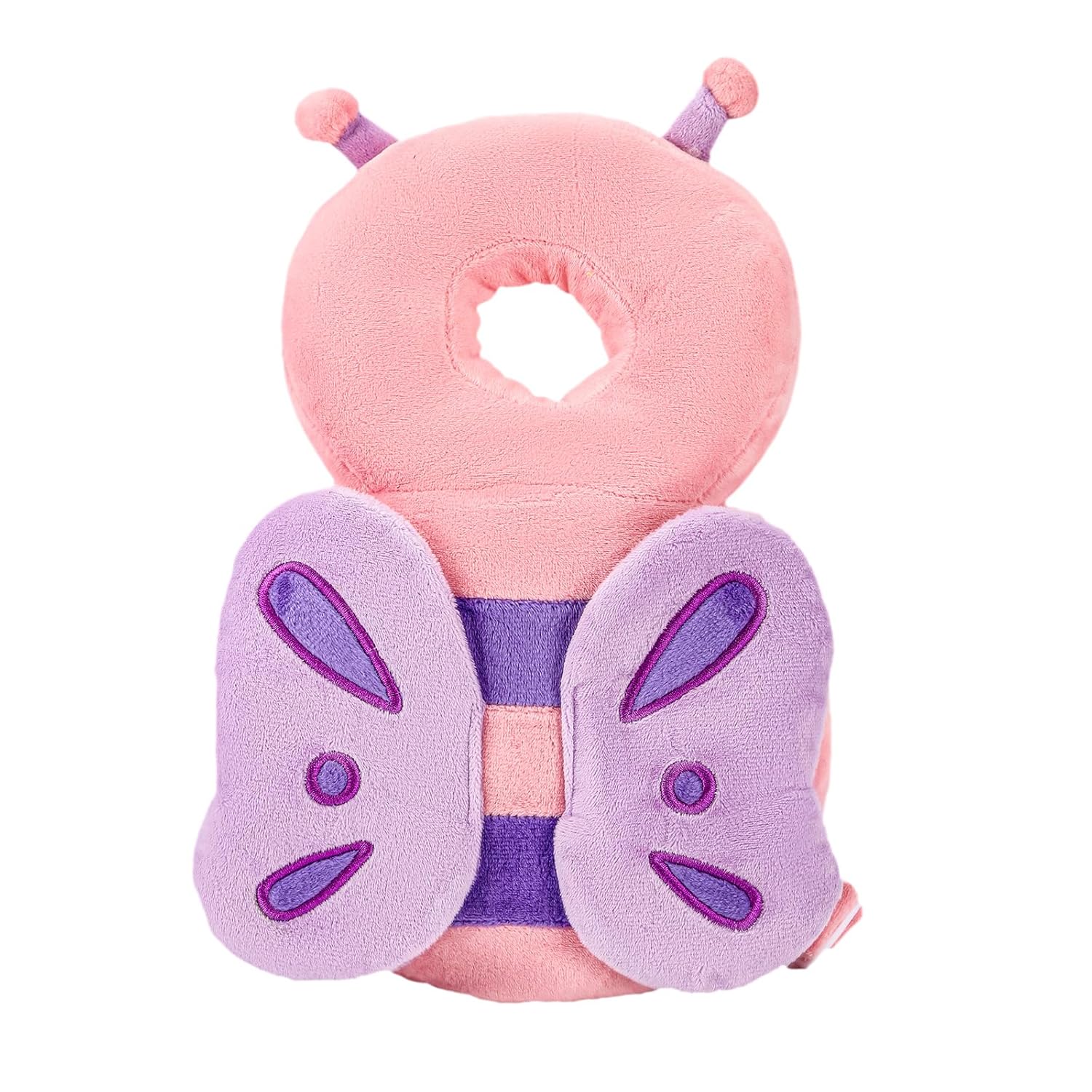 Qioo Baby Head Protection Backpack - Soft & Cute Pink Butterfly Design