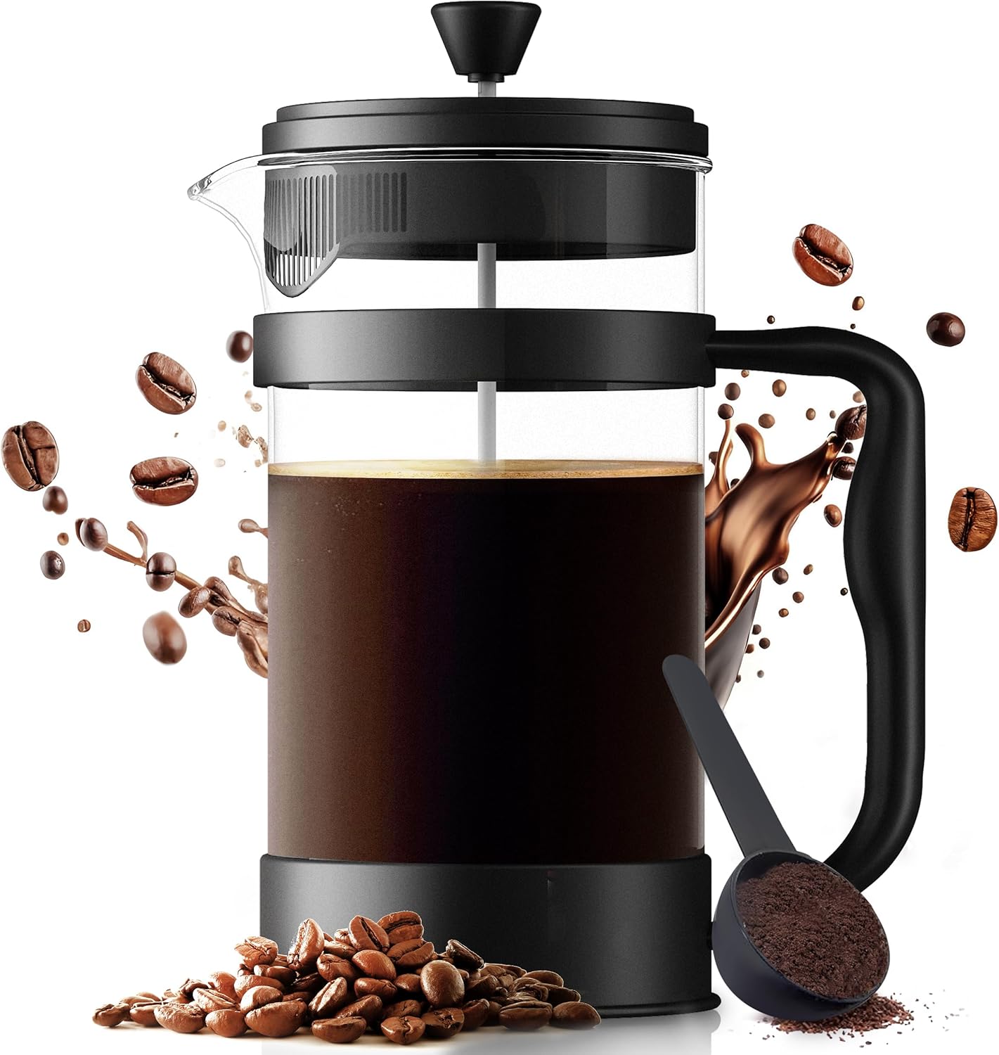Utopia Kitchen 1L French Press - Travel-Friendly Borosilicate Coffee Maker