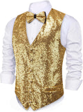 Barry.Wang Mens Sequins Vest for Prom and Party Tuxedo Set