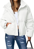 MEROKEETY Women's 2025 Winter Long Sleeve Zip Puffer Jacket - Cozy