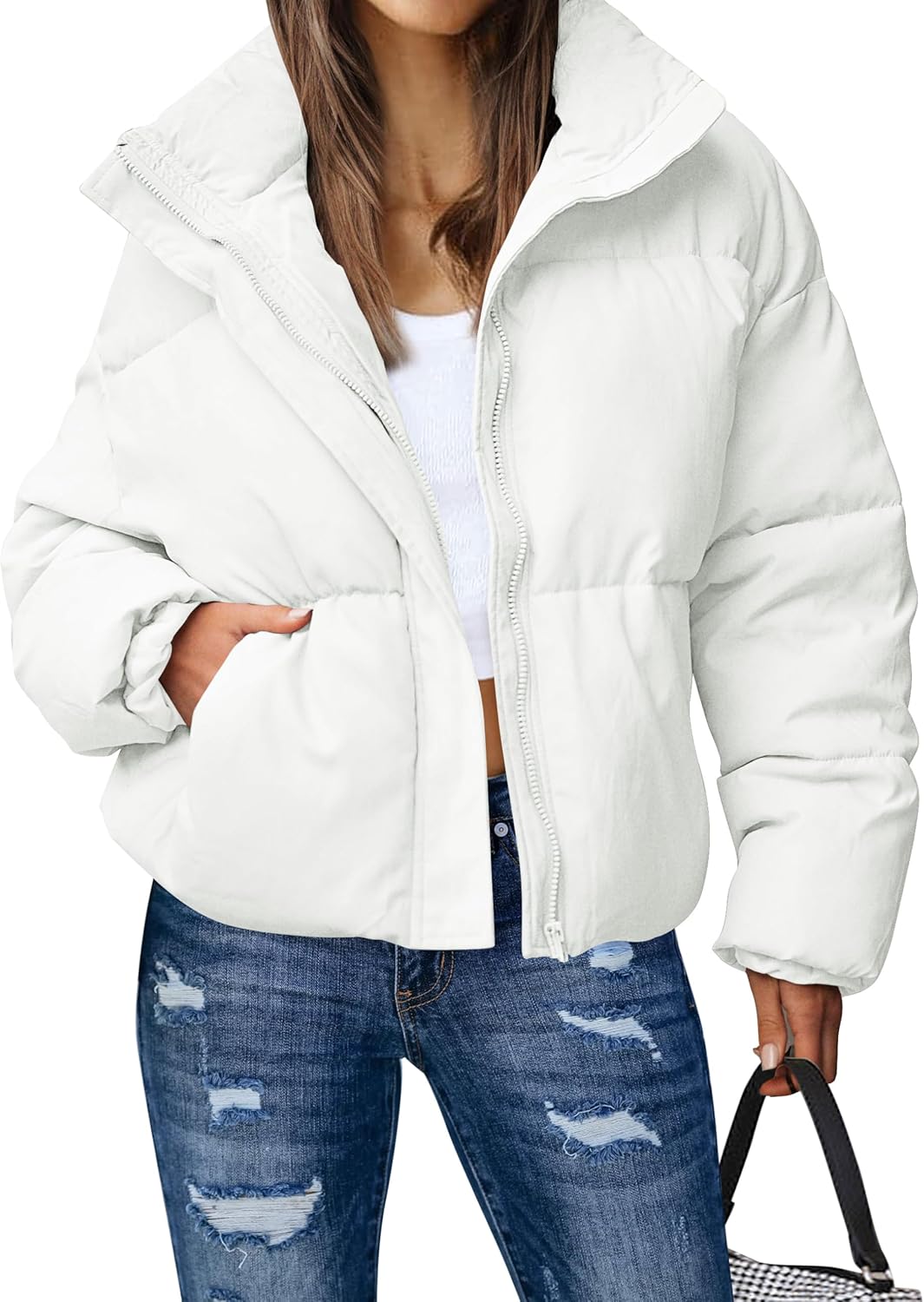 MEROKEETY Women's Winter Long Sleeve Zip Puffer Jacket Review
