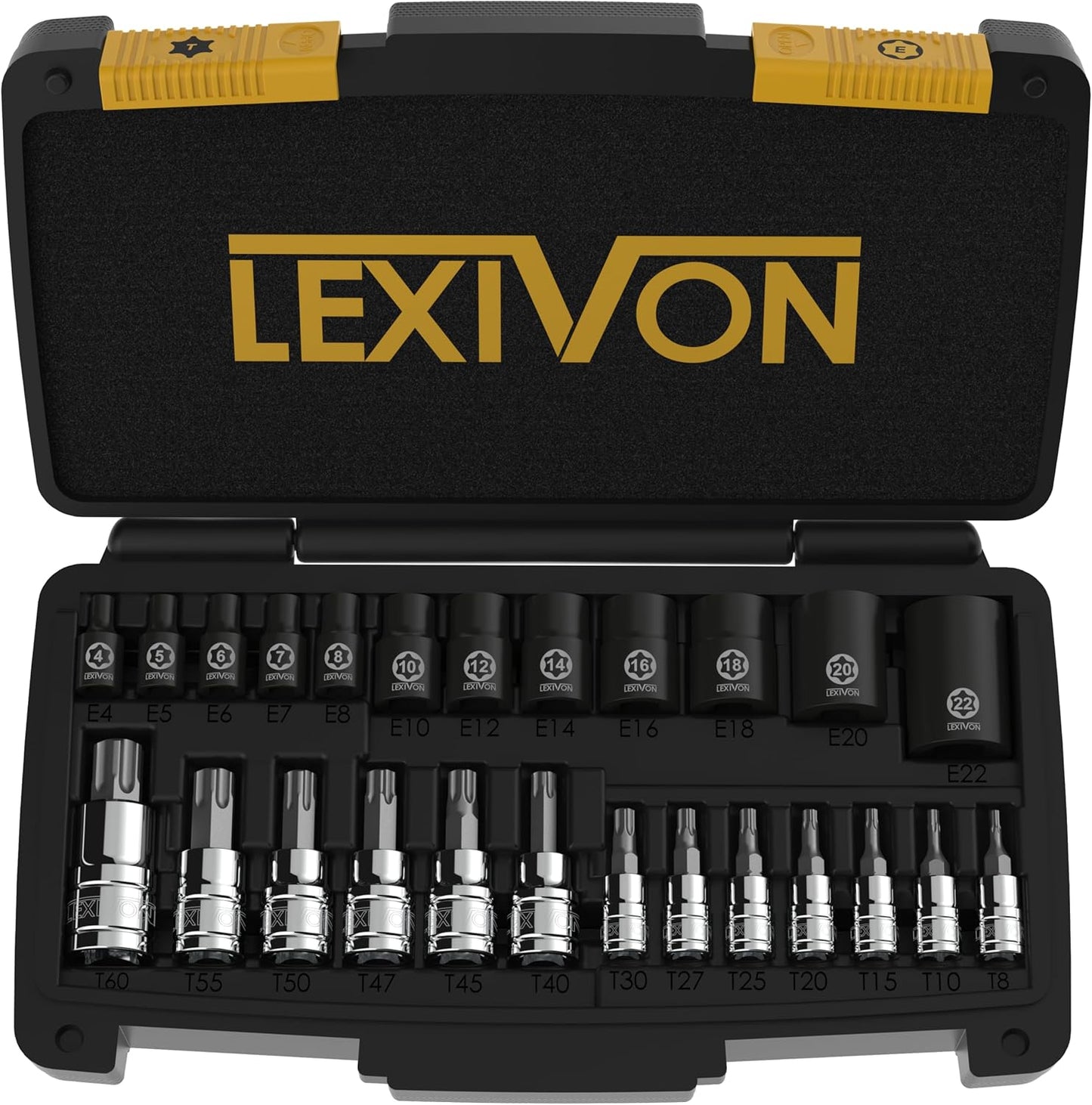 LEXIVON Master Torx Bit and Socket Set for Heavy-Duty Use