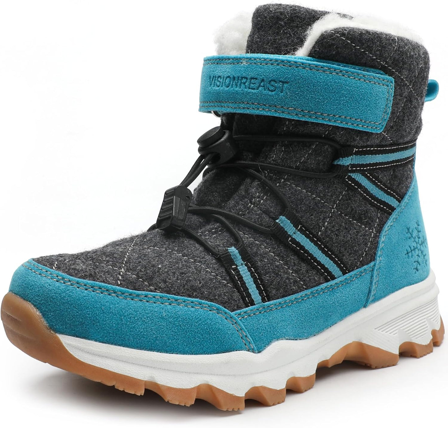 Visionreast Boys Girls Wool Lining Snow Boots for Winter Fun