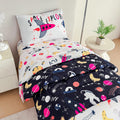Toddler Galaxy Bedding 4-Piece Space Comforter Set - Soft Toddler Bed