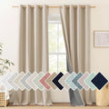 Full Blackout Oatmeal Linen Curtains 102in Length - Thermal Insulated