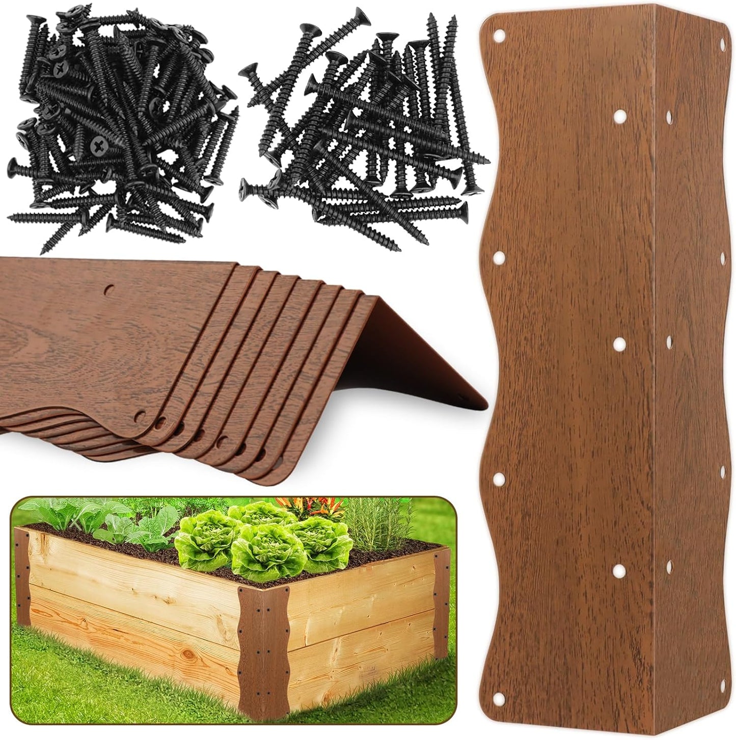 8 Pcs Heavy Duty Metal Raised Garden Bed Corner Brackets Set
