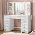 Vanity with Lights and Mirror 11 Drawer Makeup Vanity - Organized