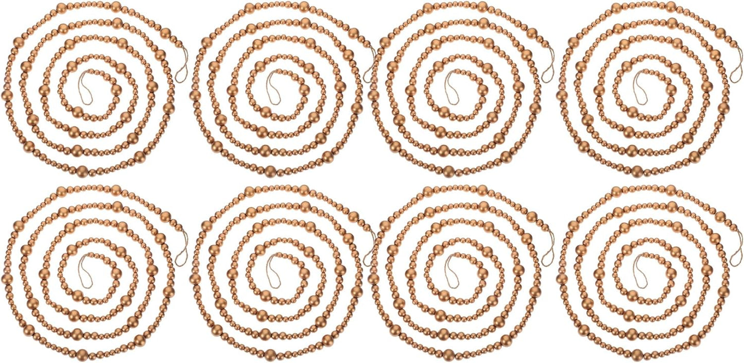 80 Feet Christmas Wooden Beads Garland for Rustic Decor