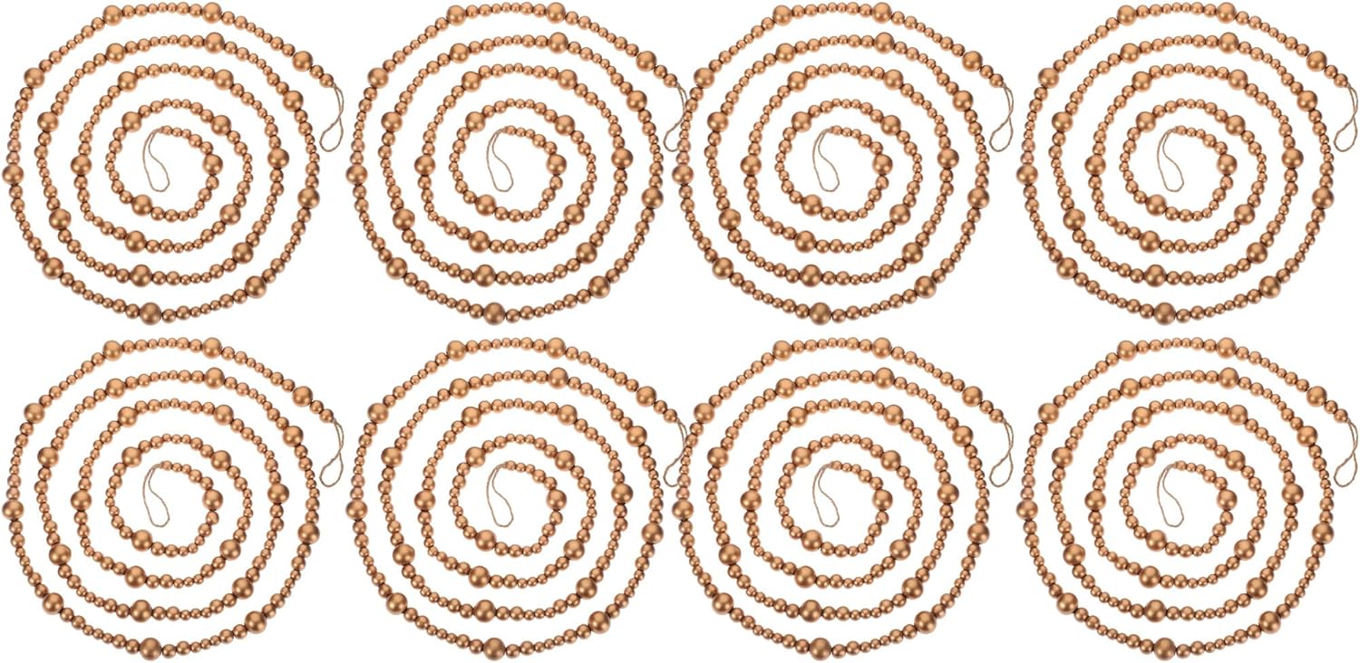 80 Feet Christmas Wooden Beads Garland for Rustic Decor