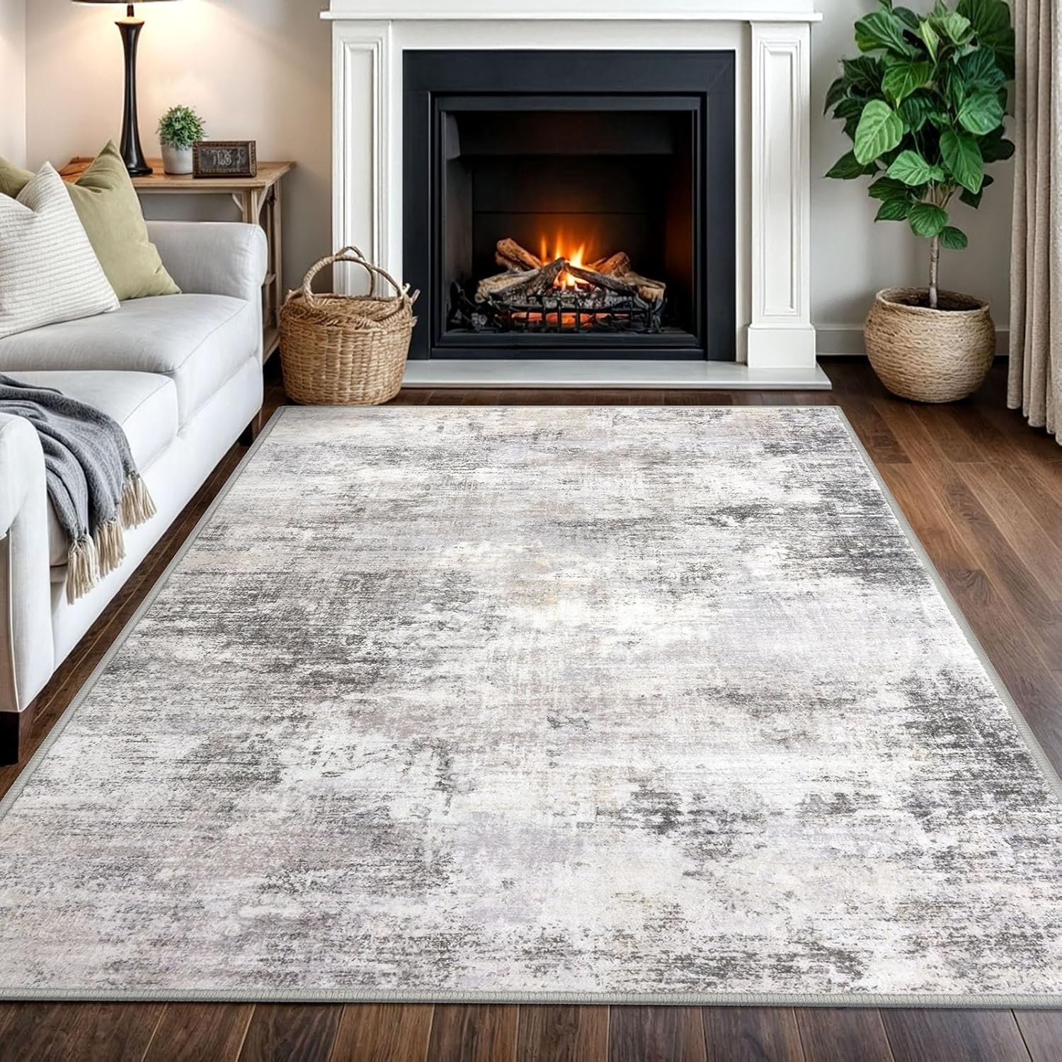 IOHOUZE Abstract Area Rugs 5x7 Ft Washable for Living Room