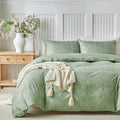 Lekesky King Size Duvet Cover Set - Soft Sage Floral Comfort