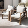 IDZO Olivier Eucalyptus Outdoor Club Chairs Set of 2 - Durable Comfort