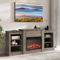 Modern 66in Electric Fireplace Heater Mantel TV Stand - Cozy Heat