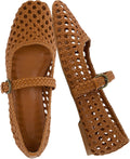 CUSHIONAIRE Weston Womens Hand Woven Dressy Ballet Flats - Memory Foam