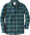 Dubinik Flannel Shirt for Men Plaid Button Down Long Sleeve - Cozy Fit