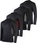Mens Long Sleeve Dry Fit 4 Pack - UPF 50 Moisture Wicking