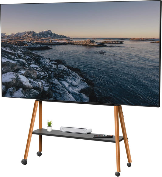VIVO Rolling Artistic TV Easel Stand for 43 to 75 inch Screens