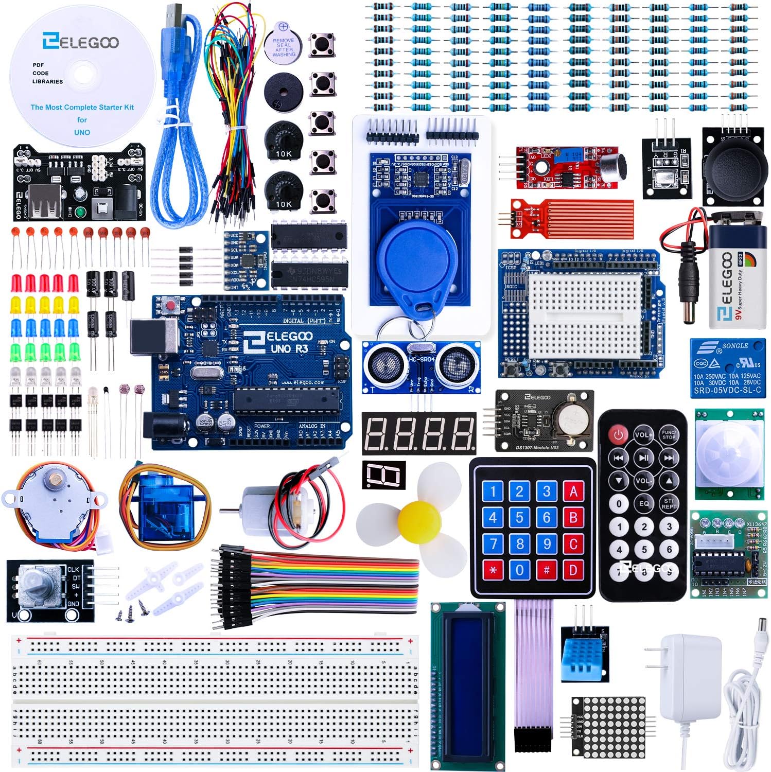ELEGOO UNO R3 Project Starter Kit with 200+ Components Inside