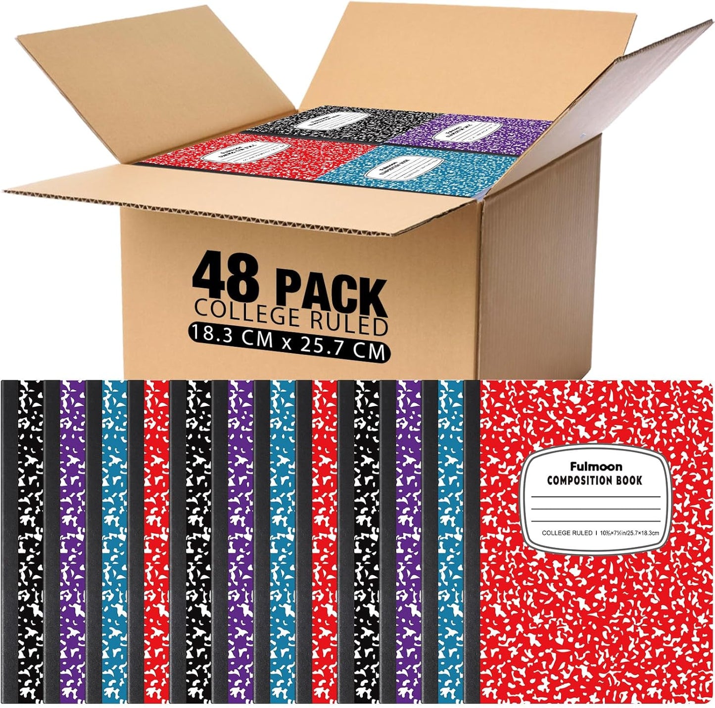 Fulmoon College Ruled Composition Notebook - 48 Pcs for Creative Writing & Journaling