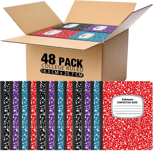 Fulmoon College Ruled Composition Notebook - 48 Pcs for Creative Writing & Journaling