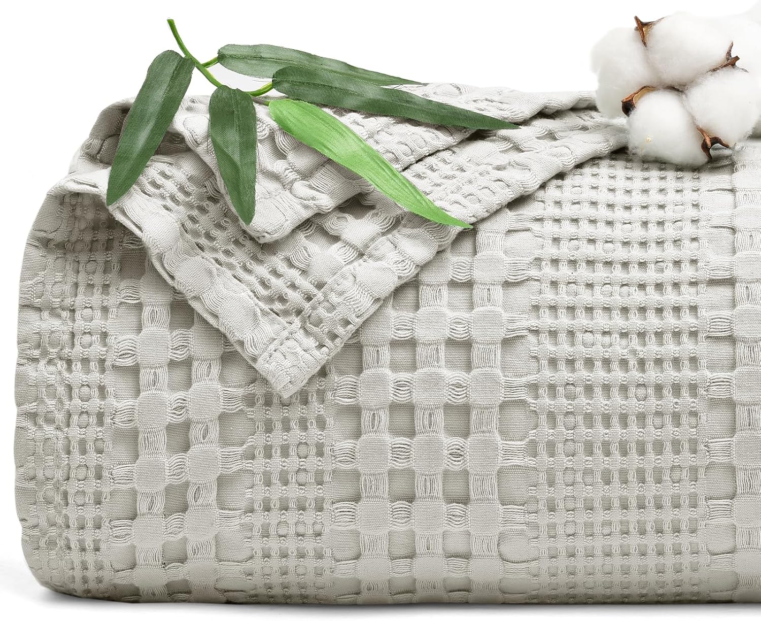 PHF Cooling Waffle Blanket Twin Size for Hot Sleepers, Grey