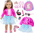American 18 Inch Doll Clothes and Makeup Accessories Set - Dress Up