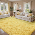 8x10 Area Rug Shag Fluffy Light Yellow - Soft Plush Non-Slip