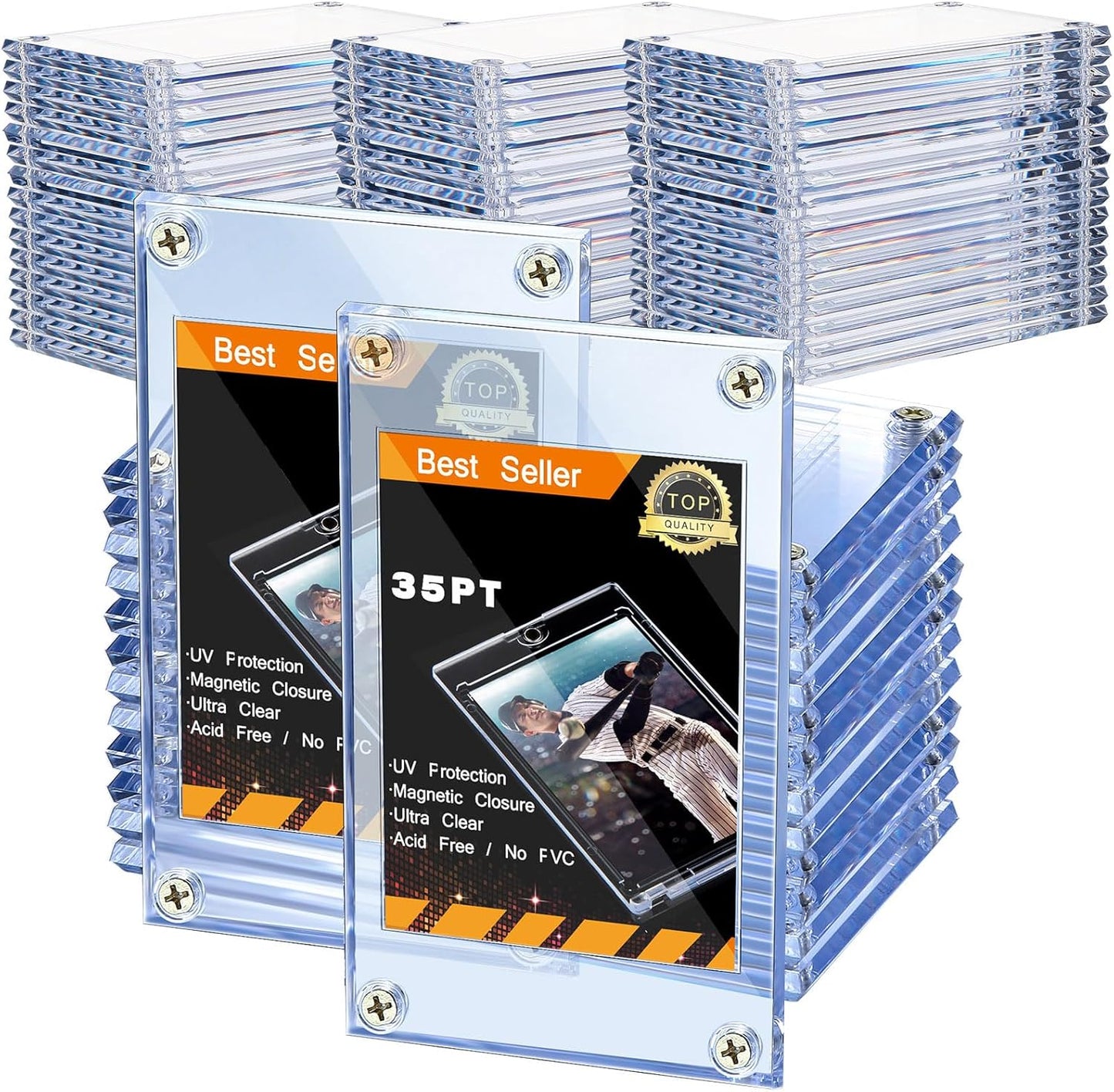 50 Pieces Acrylic Card Holder Screw Protectors for Trading Cards