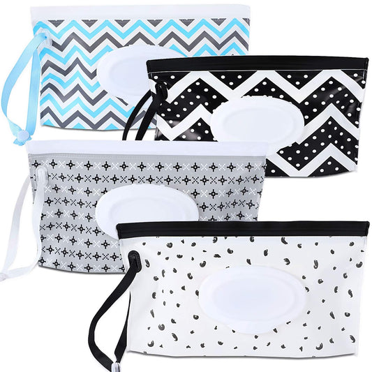 FEBSNOW 4-Pack Portable Baby Wipe Dispenser