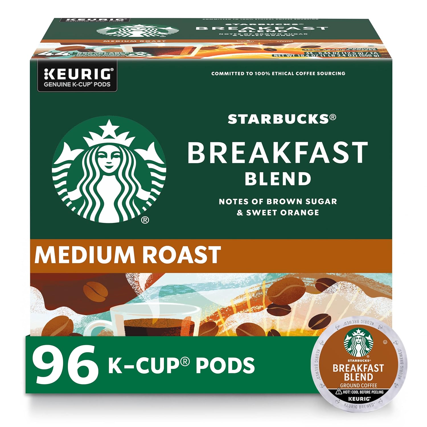 Starbucks K-Cup Coffee Pods Breakfast Blend Medium Roast Coffee