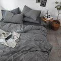 Black Gingham Comforter Set Twin XL - Soft Washed Cotton Plaid